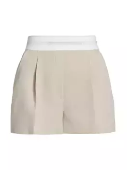 Плиссированные шорты с эластичной талией Alexander Wang, цвет feather