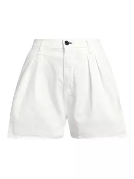 Плиссированные шорты с высокой посадкой Askk NY, слоновая кость