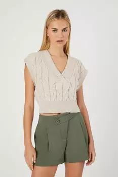 Плиссированные шорты с высокой посадкой Forever 21, кипарис