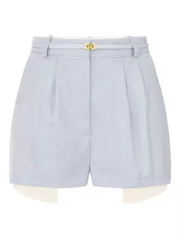 Плиссированные шорты строгого покроя Elisabetta Franchi, синий