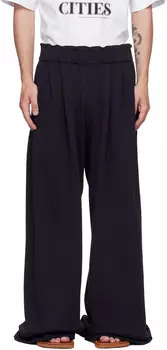 Плиссированные спортивные штаны Dries Van Noten, темно-синий