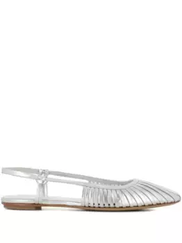 Плиссированные туфли с открытой пяткой Del Carlo, серебяный