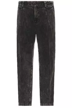 Плиссированные вельветовые брюки-чинос с потертостями Scotch & Soda, черный