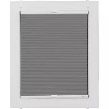 Плиссированные жалюзи Sunlines «Hot-up Style Honeycomb», затемняющие, энергосберегающие, без сверления, с креплением, с фиксацией зажимом Simply-Fix, сотовые плиссированные жалюзи, на заказ, цвет grau/wei + wei