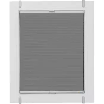 Плиссированные жалюзи Sunlines «Hot-up Style Honeycomb», затемняющие, энергосберегающие, без сверления, с креплением, с фиксацией зажимом Simply-Fix, сотовые плиссированные жалюзи, на заказ, цвет grau/silberfarben + silberfarben