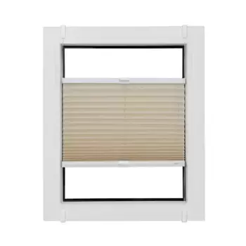 Плиссированные жалюзи Sunlines «Start-up Style Crush», светозащита, без сверления, натянутые, по индивидуальному заказу, цвет naturfarben/wei + wei