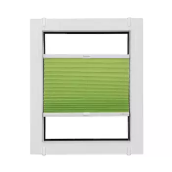 Плиссированные жалюзи Sunlines «Start-up Style Crush», светозащита, без сверления, натянутые, по индивидуальному заказу, цвет apfelgrn/wei + wei