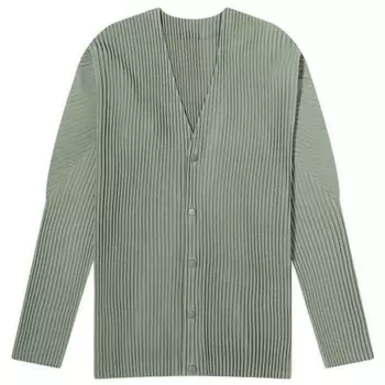 Плиссированный кардиган Homme Pliss Issey Miyake, зеленый