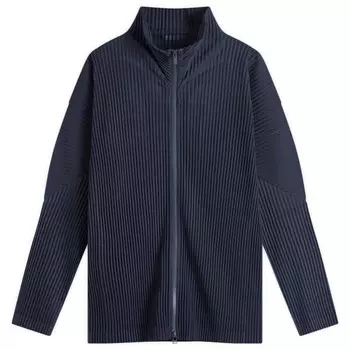 Плиссированный кардиган на молнии Homme Pliss Issey Miyake, синий