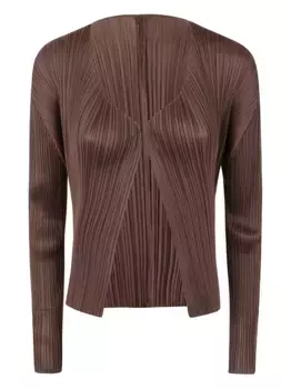 Плиссированный кардиган Pleats Please Issey Miyake, коричневый