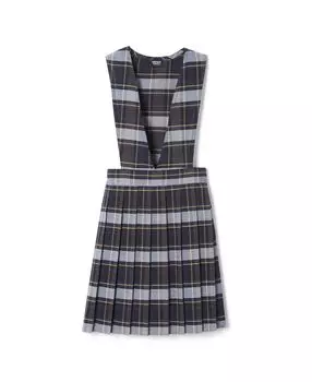 Плиссированный клетчатый джемпер с V-образным вырезом для маленьких девочек French Toast