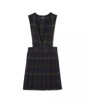 Плиссированный клетчатый джемпер с V-образным вырезом для больших девочек French Toast