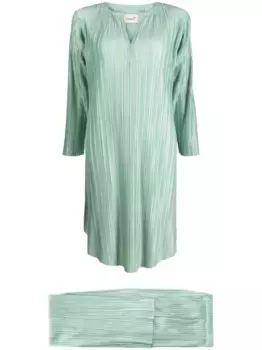 Плиссированный комплект из платья и брюк Bambah, зеленый