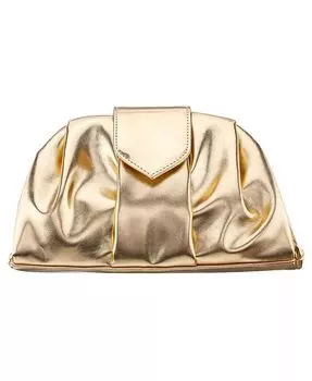 Плиссированный мягкий клатч металлического цвета Nina, серебряный