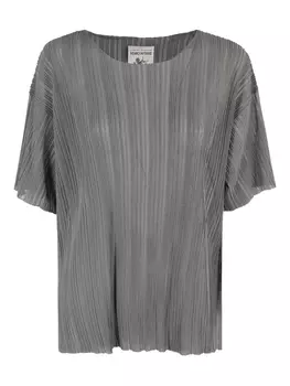 Плиссированный прозрачный топ Semicouture, серый