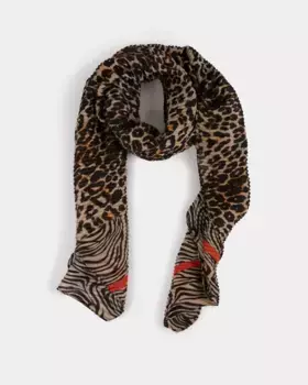 Плиссированный шарф с принтом Morgan, мультиколор