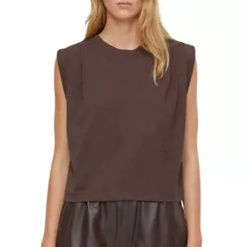Плиссированный топ без рукавов цвета холодного шоколада CLOSED, цвет chilly chocolate