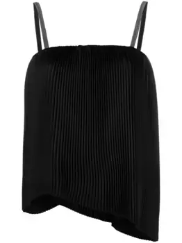 Плиссированный топ без рукавов Fabiana Filippi, черный
