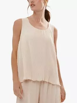 Плиссированный топ без рукавов James Lakeland, бежевый