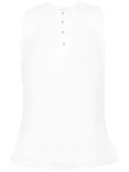 Плиссированный топ без рукавов Lanvin, белый
