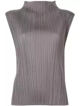 Плиссированный топ без рукавов Pleats Please Issey Miyake, серый
