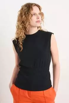 Плиссированный топ C&A, черный