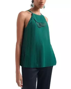 Плиссированный топ Emporio Armani, зеленый