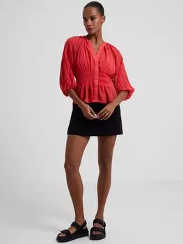 Плиссированный топ French Connection Cora, горько-сладкий