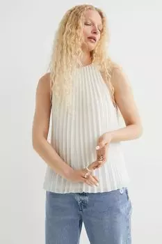 Плиссированный топ H&M, сливочный