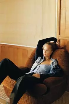 Плиссированный топ из поплина ZARA, синий/белый