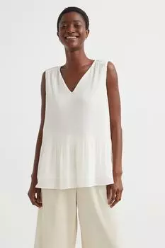 Плиссированный топ из шифона H&M, пломбир