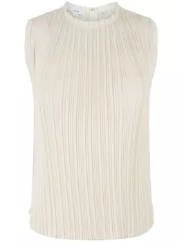 Плиссированный топ-ракушка Vince, бежевый