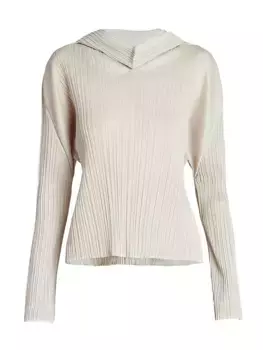 Плиссированный топ с капюшоном Pleats Please Issey Miyake, серый