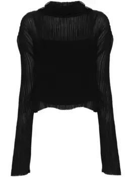 Плиссированный топ с логотипом MM6 Maison Margiela, черный