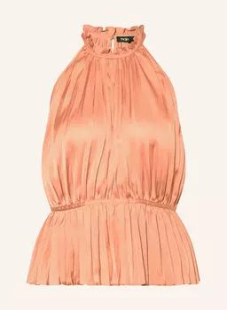 Плиссированный топ с вырезом Maje, оранжевый