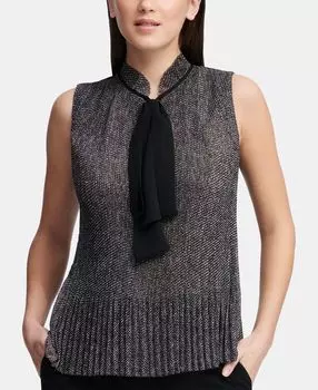 Плиссированный топ с завязками на шее DKNY, мульти
