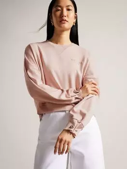 Плиссированный трикотажный топ Orietta Ted Baker, темно-розовый