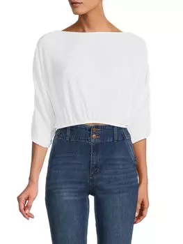 Плиссированный укороченный топ Renee C., белый