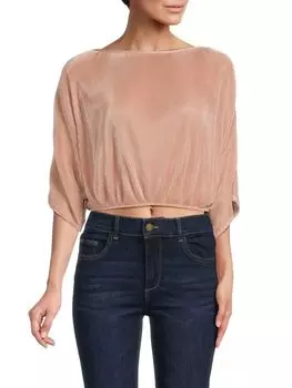 Плиссированный укороченный топ Renee C., цвет Rose