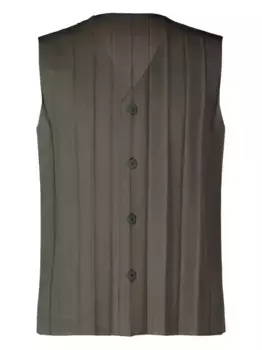 Плиссированный жилет на пуговицах Homme Pliss Issey Miyake, коричневый