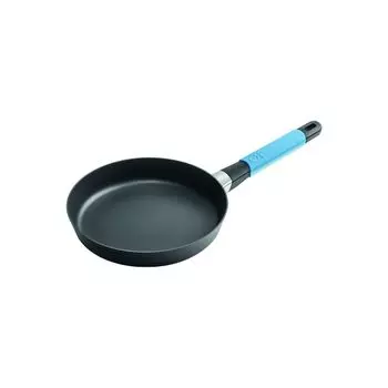 Плоская кастрюля Squality, светло-голубая, 24 см, высота 5 см, объем 1,0 л, эргономичная ручка, CERAN/GAS