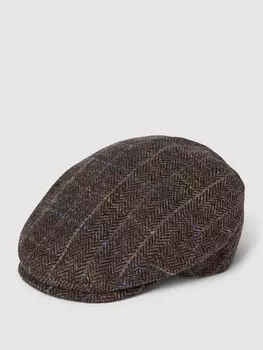 Плоская кепка с узором «елочка», модель «Гэтсби» Mller Headwear, коричневый