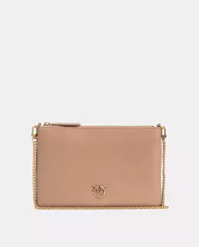 Плоская классическая сумка через плечо Pinko, бежевый