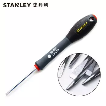 Плоская шлицевая отвертка STANLEY Рисовидная отвертка с твердой плоской отверткой Отвертка для клеммного блока 65-006-14