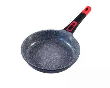 Плоская сковорода 20 см / высота около 4,5 см KING Click-Grip из литого алюминия с керамическим покрытием Внутри: FUSION TI / съемная ручка сковороды, красный