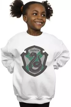 Плоская толстовка с гербом Слизерина Harry Potter, белый