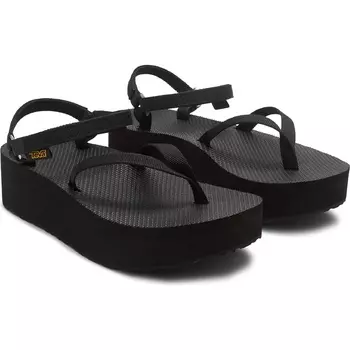 Плоская узкая сандалия Teva, black