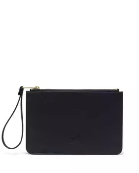 Плоская женская косметичка из черной веганской кожи Herschel, черный