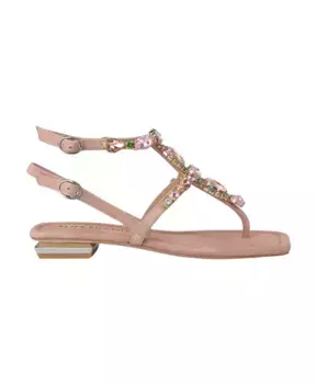 Плоские греческие сандалии с ремешком на щиколотке Alma En Pena, розовый