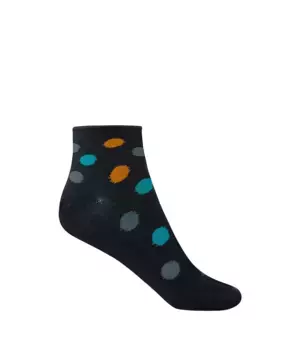 Плоские хлопковые носки в горошек с закатанной манжетой Сделано в Испании Punto Blanco, серый